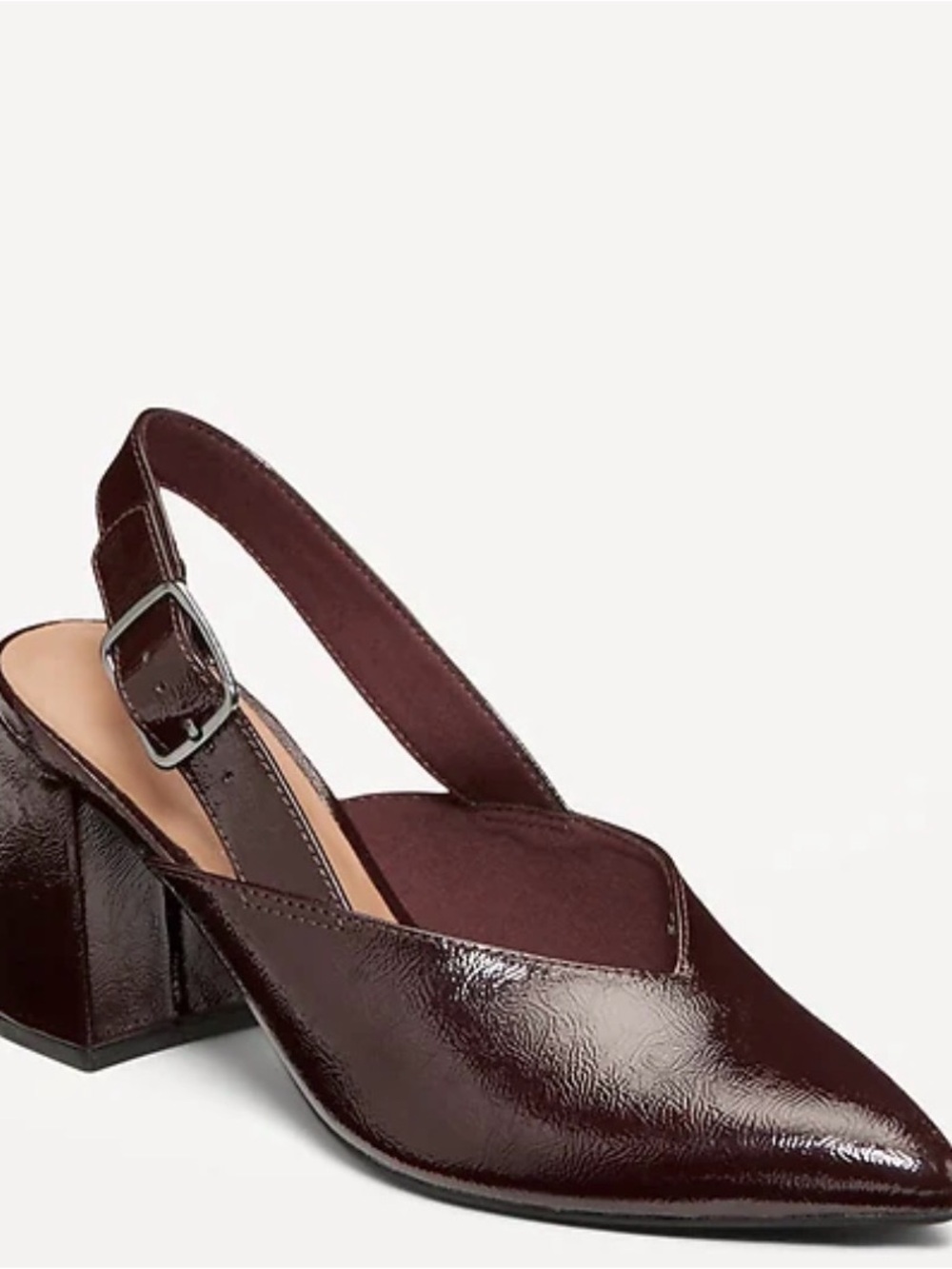 Old Navy Patent Pointed Slingback Heels in Dark Brown